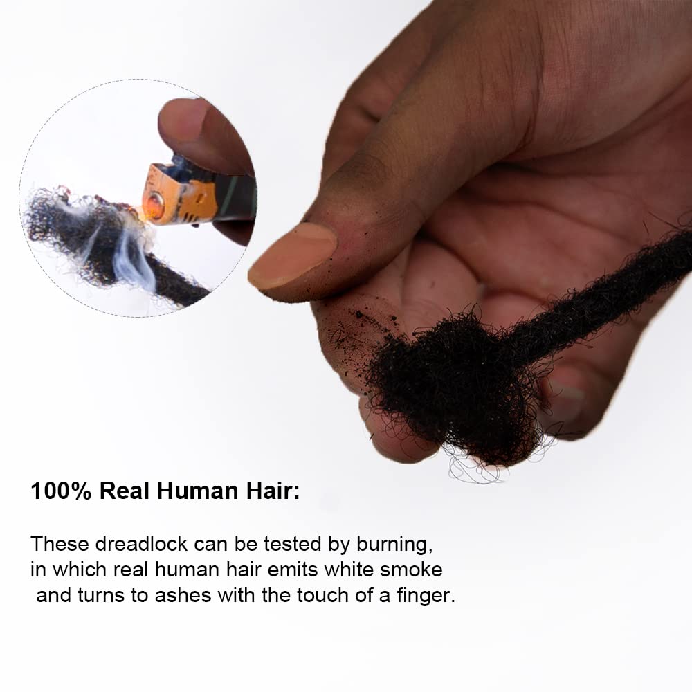 Extensiones de cabello 100% humano de 6 pulgadas, 0.2 in de ancho, 30 hebras hechas a mano, extensiones de rastas permanentes para mujereshombres,