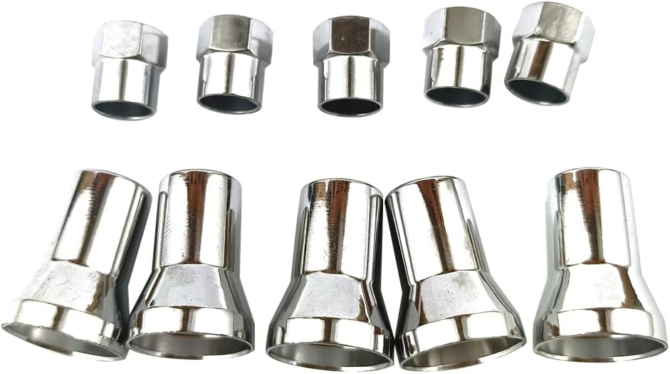 SEADEAR Funda de vástago de válvula de goma cromada ABS 10 piezas Kit de ajuste de tapa de válvula utilizado para TR413AC Kit de accesorios de