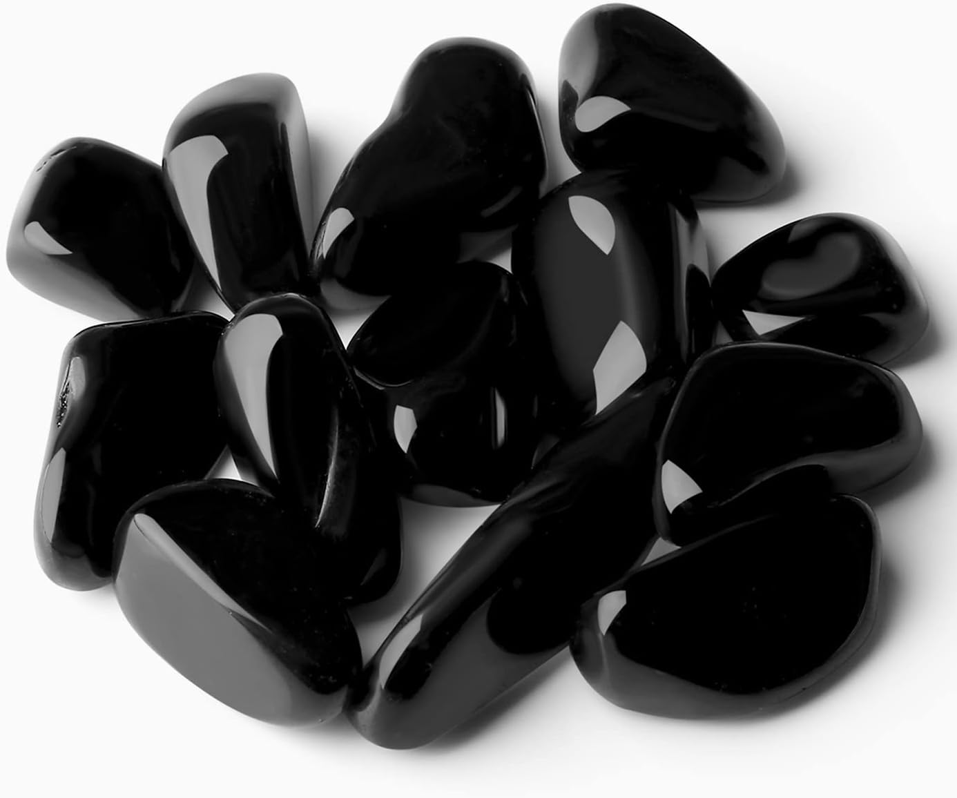 QINJIEJIE Piedras pulidas de obsidiana negra de 0.9 libras, piedras preciosas a granel de 0.6 a 1 pulgada, rocas de piedra de cuarzo irregular,