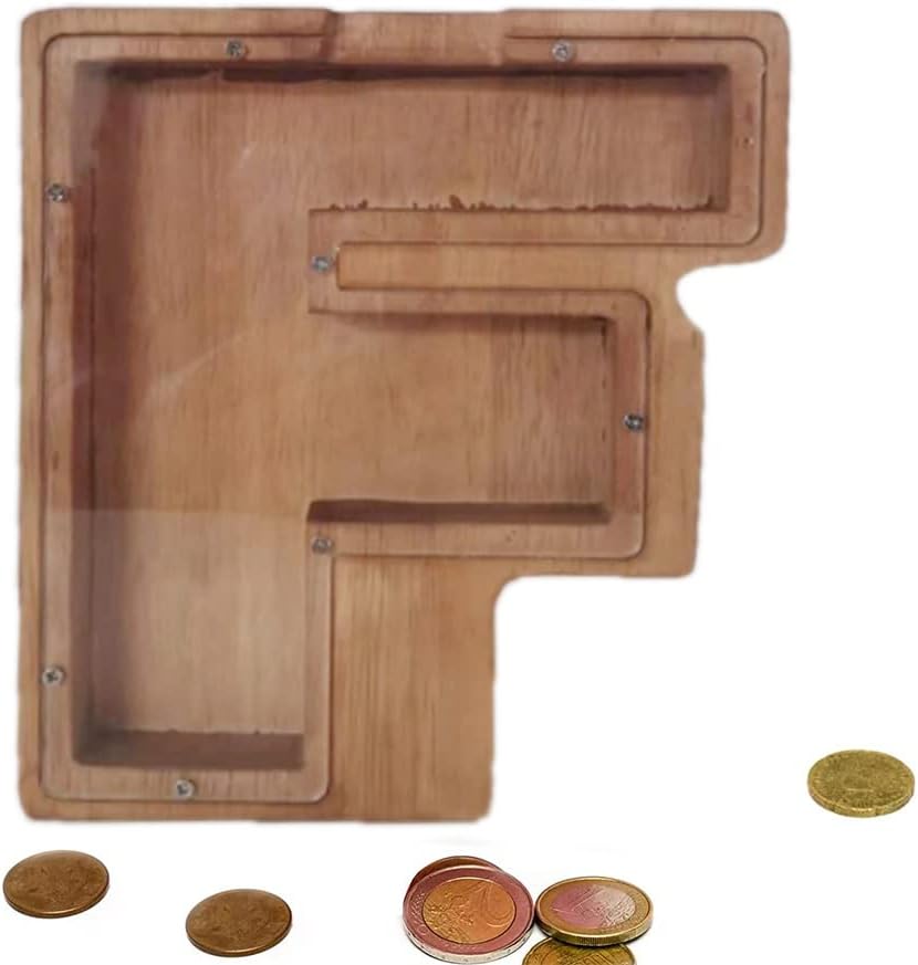 Banco de dinero de madera, letras personalizadas, texto y texto grabado, caja de dinero de madera, regalo para niños, regalo de Navidad, cumpleaños,