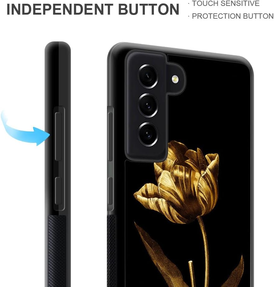 DAIZAG Funda compatible con Samsung Galaxy S23 Plus, Art Golden Rose para hombre y mujer, protección a prueba de golpes, antiarañazos, TPU para