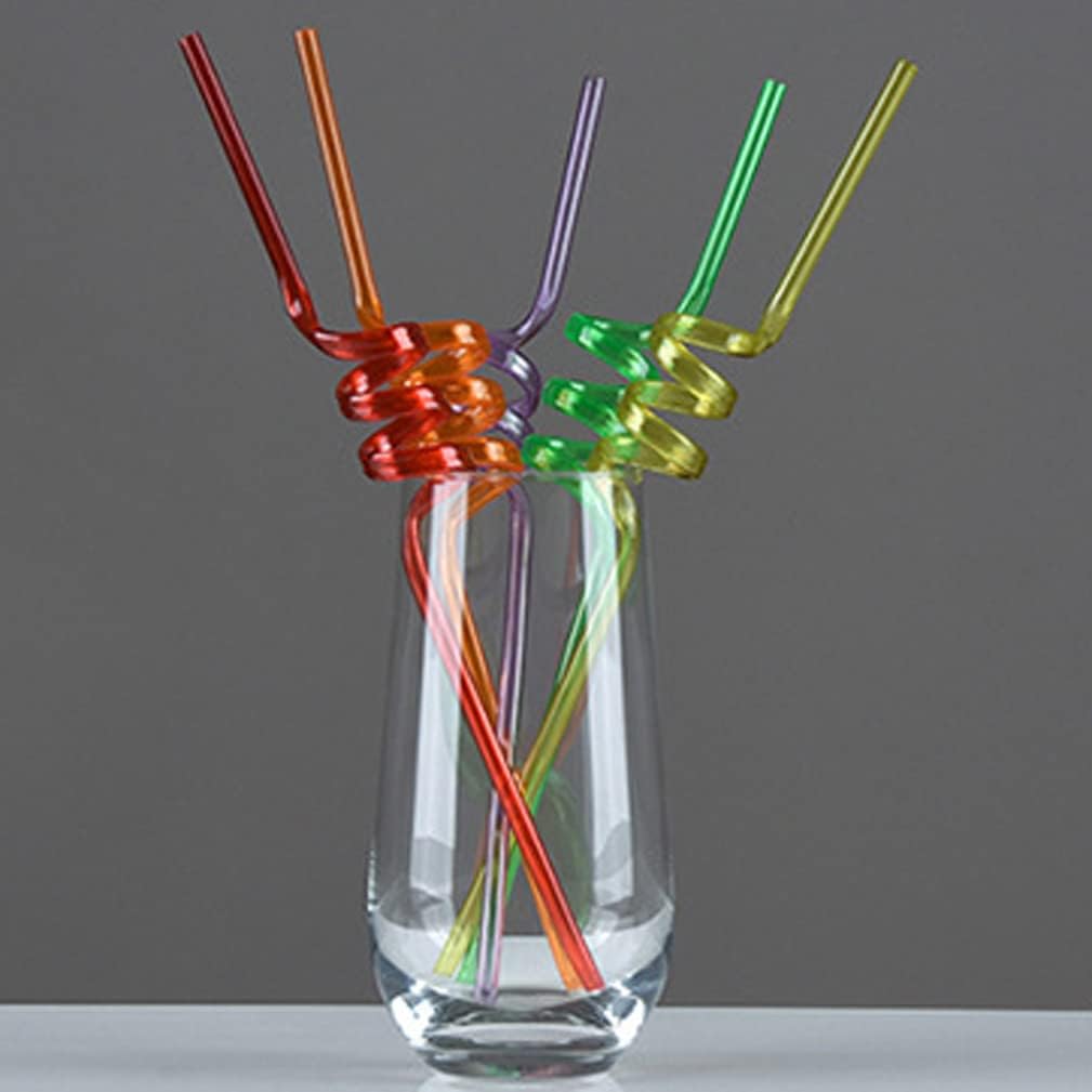 10 pajitas de plástico reutilizables en espiral, pajitas largas para tarros de masón, vasos, regalos de fiesta, colores mixtos