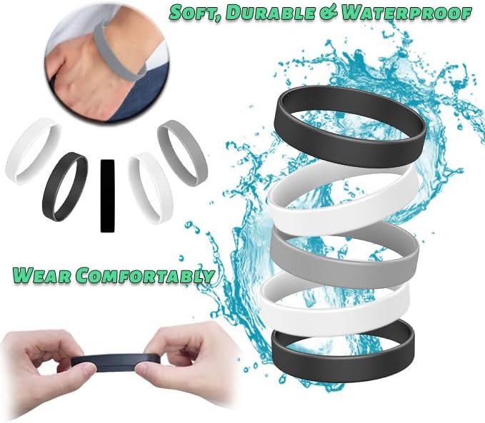 YalsFTY 15 pulseras de silicona, pulseras de goma sólida de color elástico para mujeres, hombres, adolescentes, regalos