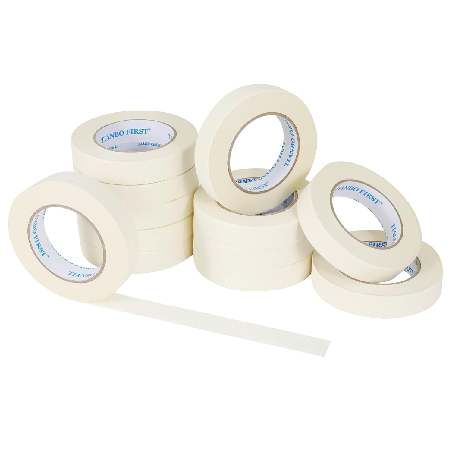 Cinta de enmascarar, cinta adhesiva de 1 pulgada de ancho, cinta adhesiva fina a granel, cinta de pintura blanca a granel, cinta adhesiva beige para