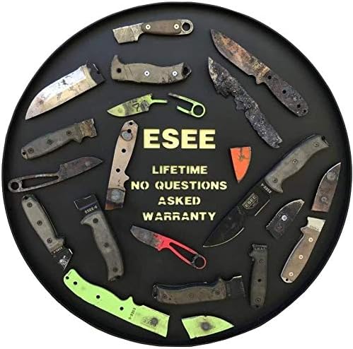 ESEE Sencillo Cuchillo de supervivencia de hoja fija con mango de micarta marrón y funda Kydex (acero A2)