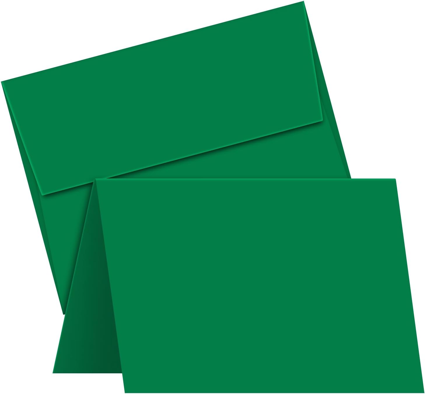 Tarjetas de felicitación A2 verdes en blanco con sobres verdes, ideales para saludos, invitaciones y tarjetas de agradecimiento de vacaciones,