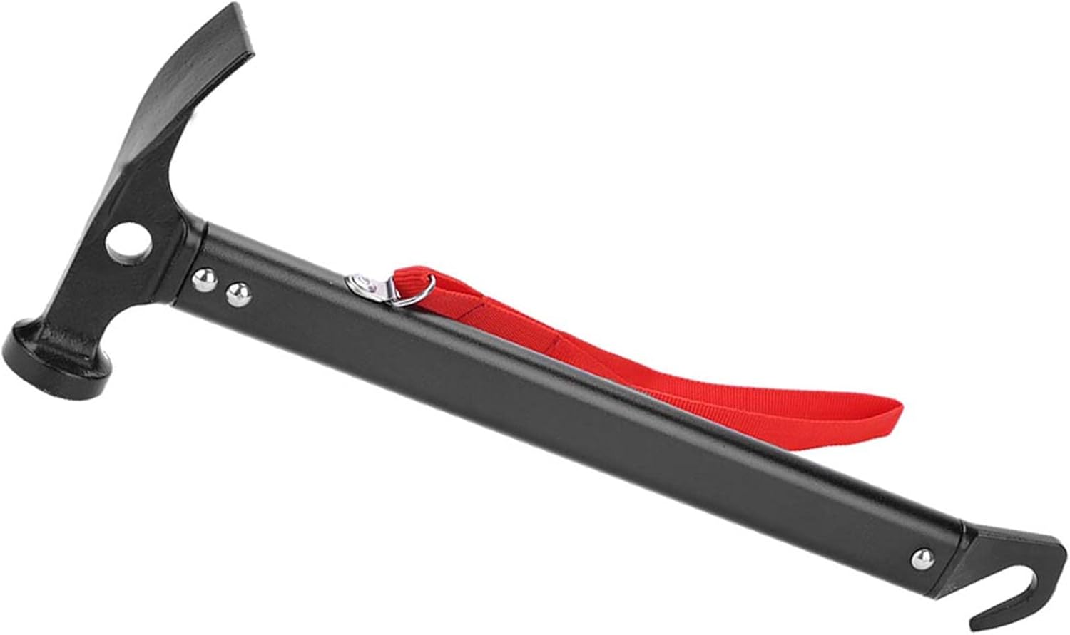 Martillo extractor de clavijas de estaca para tienda, tienda de campaña al aire libre ligera aleación de aluminio multifunción mango de goma