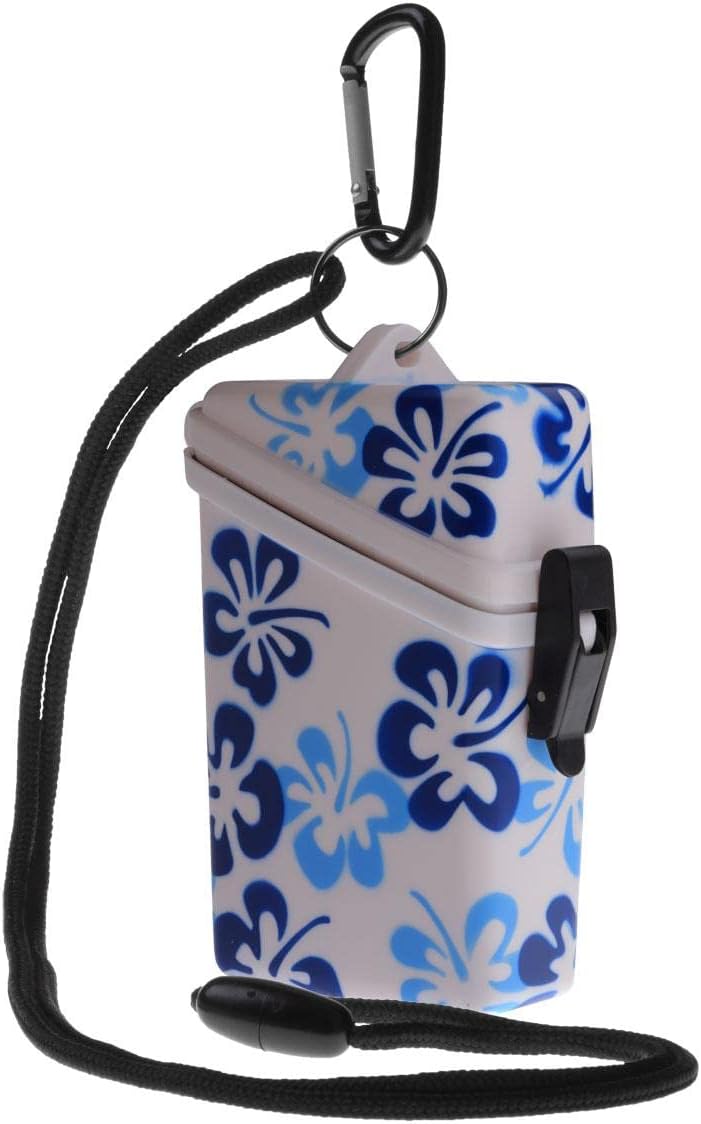 Witz Flower Keep-It-Safe Contenedor impermeable seguro de 4.3 x 2.7 pulgadas (azul)