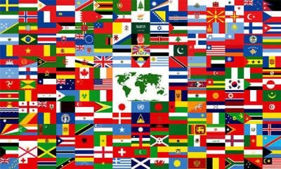 AES 12×18 Stick Flag United Nations Member Set Flags International 193 Países de la ONU