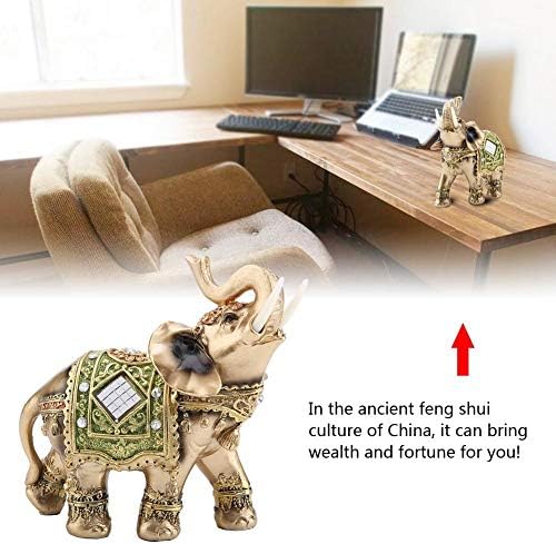 TOPINCN Estatua de elefante de la suerte, Feng Shui, adorno de elefante verde, figura de elefante de la suerte, figura de riqueza, regalo para