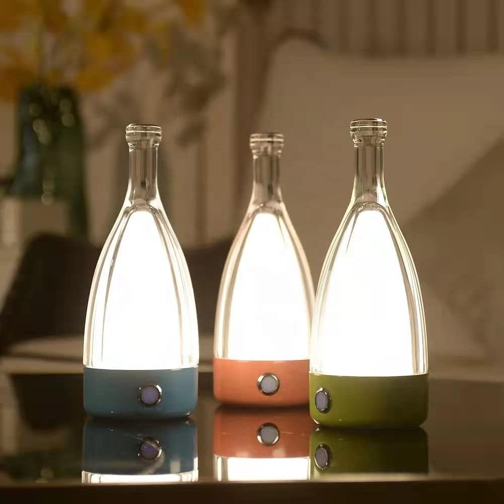 ‘Anna’ – Lámpara de mesa moderna, luz LED inalámbrica dividida, interruptor de control táctil de atenuación, recargable por USB, luz elegante para