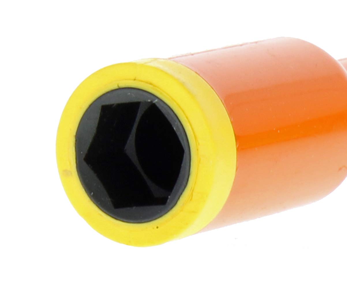 IDEAL Electrical 35-9104 Juego de destornilladores de tuercas aislantes 7 piezas naranja, destornilladores de eje de 4 pulgadas con asas de agarre