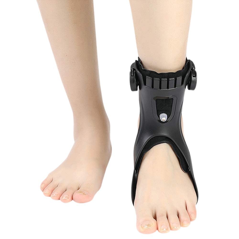Soporte de tobillo ortopédico AFO AFOs con cómoda bolsa de aire inflable para hemiplejía, zapatos para caminar (pie izquierdo, mediano)