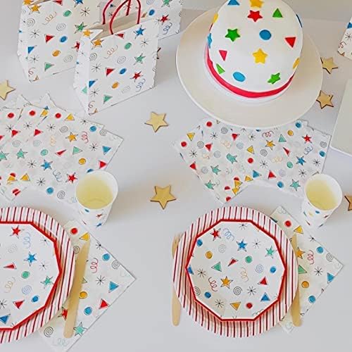 Platos de papel grandes de rayas rojas (juego de 8)  Vajilla roja  Platos de rayas rojas y blancas  Platos de papel de fiesta pirata de superhéroes