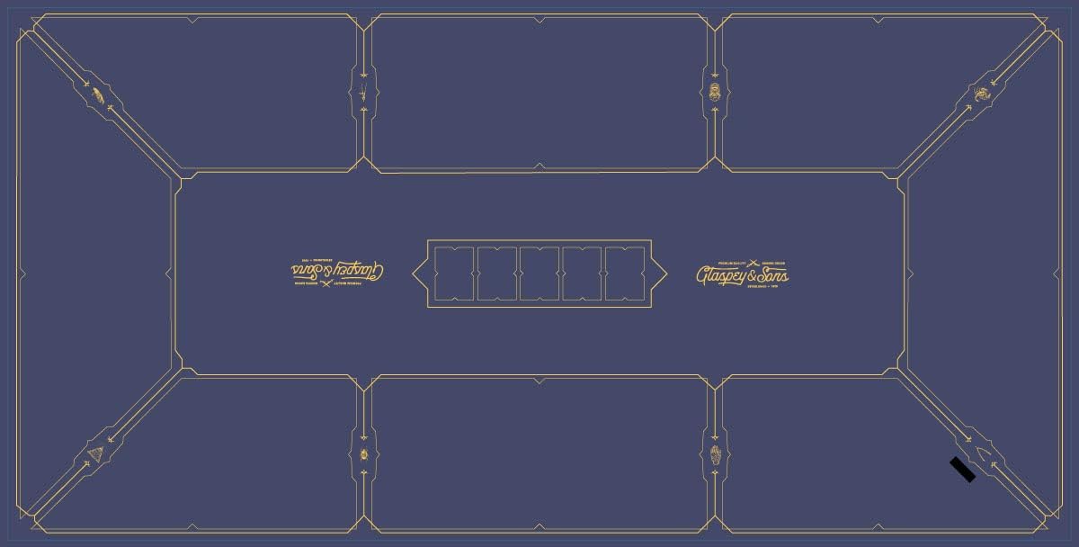Glaspey & Sons Texas Hold’em – Alfombrilla de póquer de 70 x 35 pulgadas, mesa de póquer portátil con superficie lisa de alta gama y costuras (azul