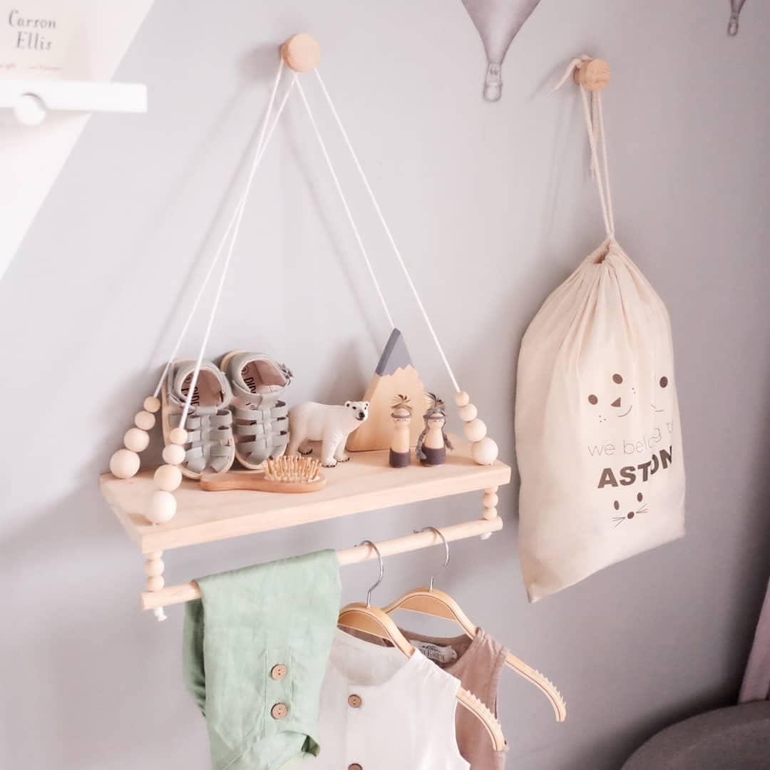 Estantes de pared de macramé, estantes de pared para decoración, estante bohemio para colgar en la pared, estantes colgantes para pared con cuentas