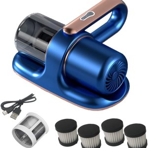 Aspiradora de colchón de mano, aspiradora de cama de mano inalámbrica con Hepa, limpia eficazmente la sábana de cama y sofá (azul) Aspiradora de colchón de mano, aspiradora de cama de mano inalámbrica con Hepa, limpia eficazmente la sábana de cama y sofá (azul)