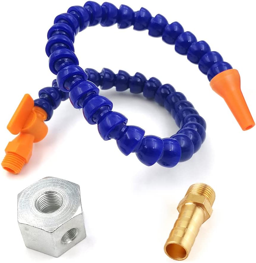 Base magnética con conector de púas + boquilla redonda de 14 pulgadas PT de plástico refrigerante con interruptor manguera de refrigeración de