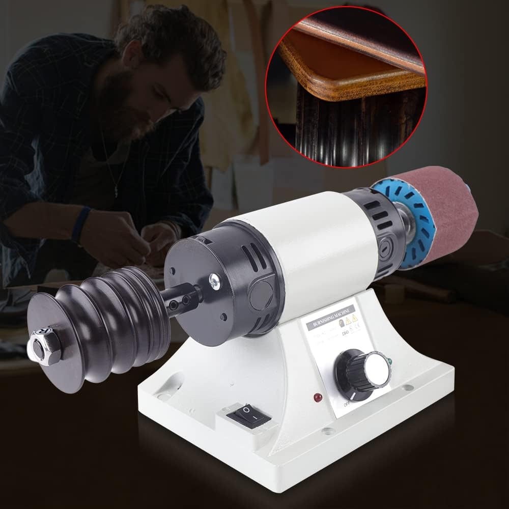 Bruñidor de cuero, herramienta de pulido de cuero de 110 V, máquina profesional de pulido de borde de cuero, 8000 rpm ajustable, máquina de pulido