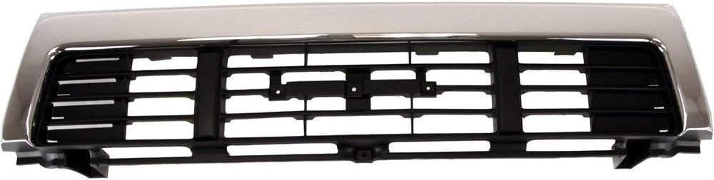 Evan Fischer Kit de puerta de parrilla y faro delantero compatible con Toyota Pickup 1989-1991, carcasa cromada central 4WD con inserto negro