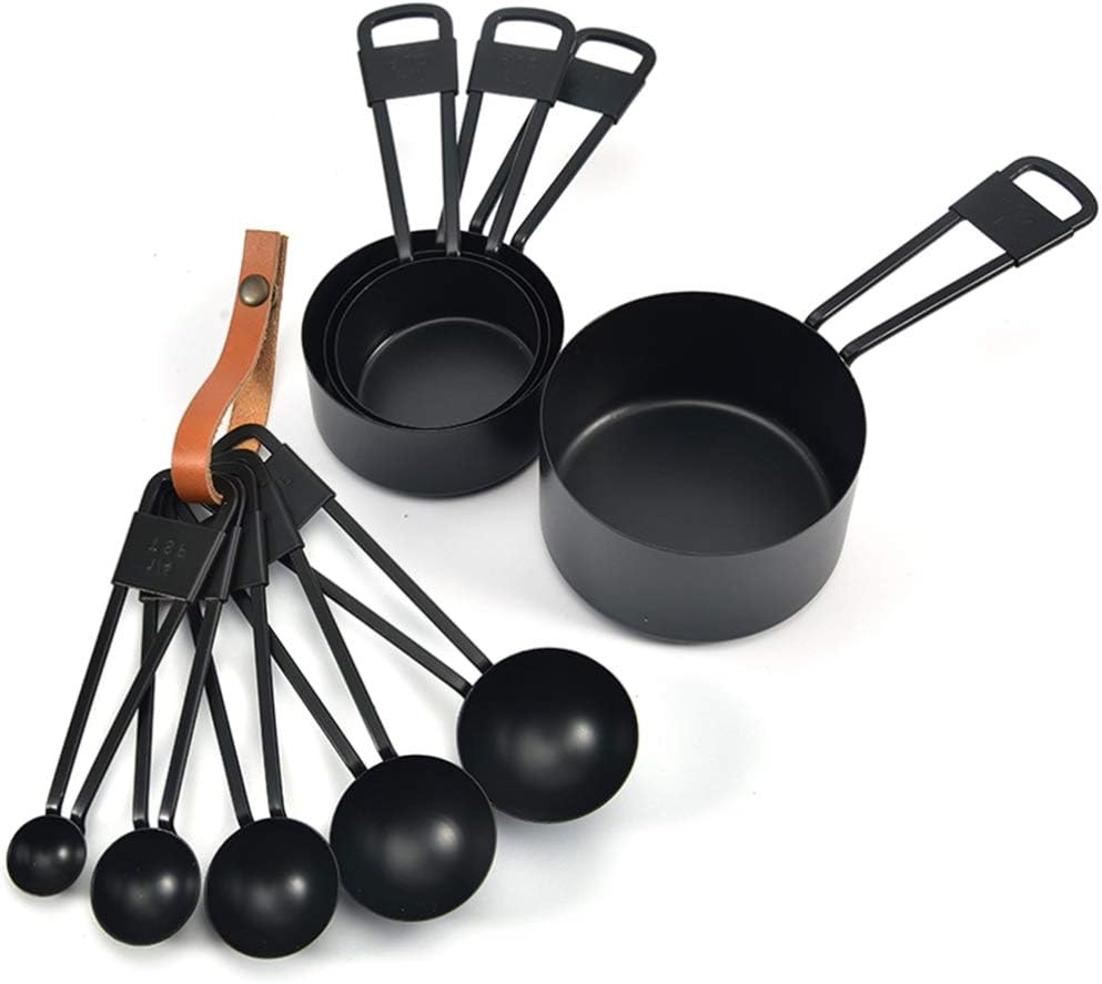 Luxshiny Juego de 5 cucharas medidoras de acero inoxidable, kit de cuchara medidora, cuchara para hornear, cuchara de té para medir ingredientes