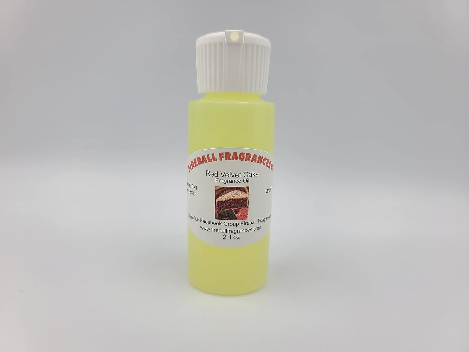 Red Velvet – Aceite perfumado de chocolate oscuro, cacao en polvo, jarabe de fresa y extracto de vainilla por Fireball Fragrances, botella de 2 onzas