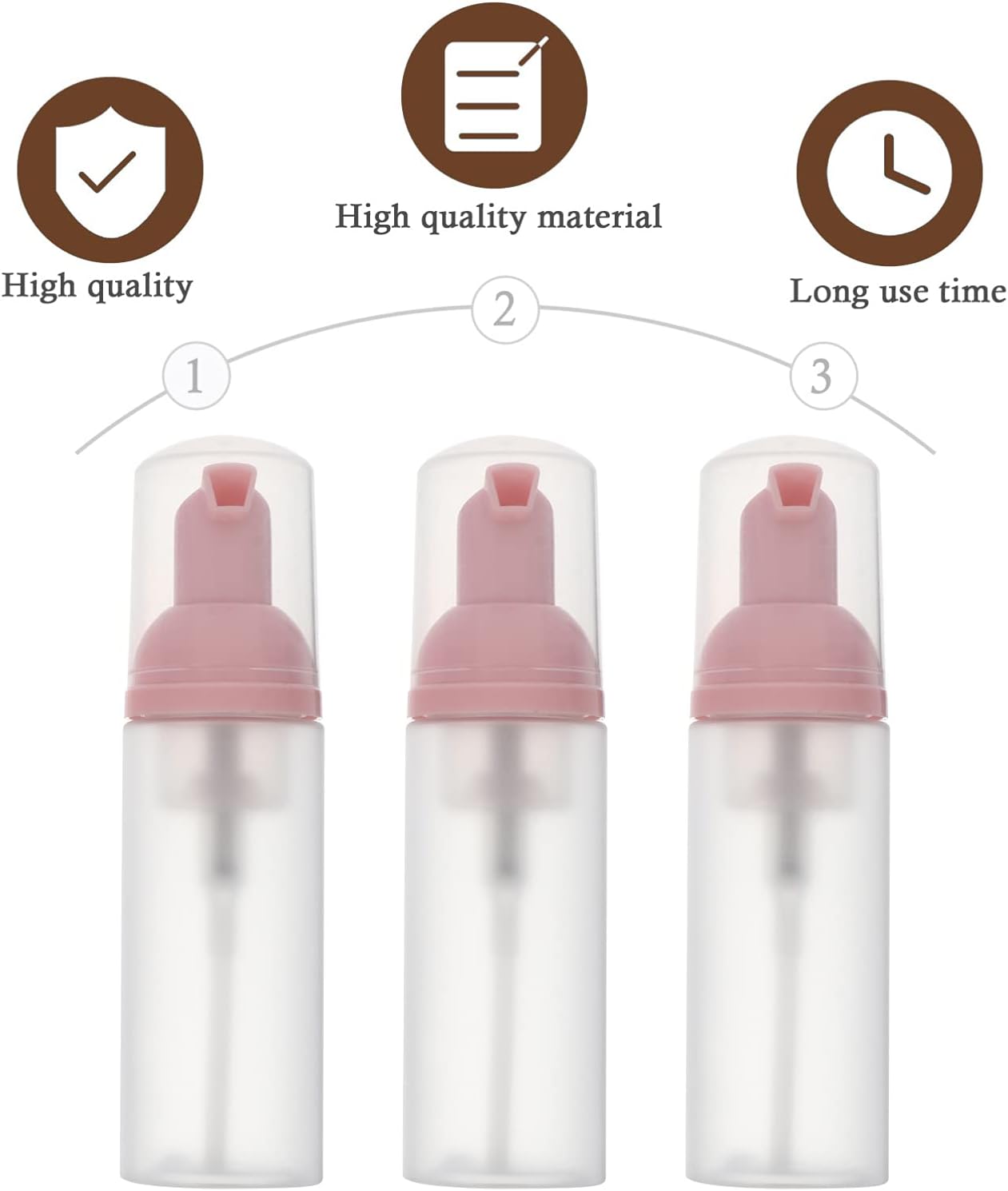 Kichvoe 3 botellas de espuma de jabón, dispensador de botellas de espuma vacía de plástico, mini botella de espuma recargable para jabón y pestañas,