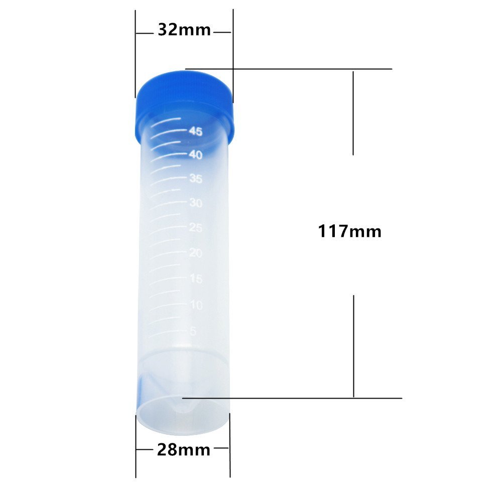 Eowpower Tubos de ensayo plásticos del envase del almacenamiento del frasco de 30pcs 1.7 fl oz para el laboratorio de laboratorio