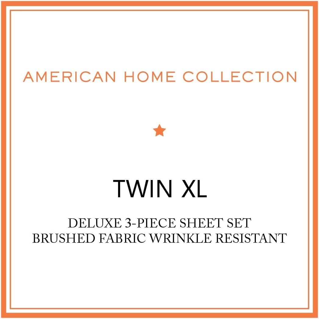 American Home Collection Juego de sábanas y fundas de almohada extra suaves de 3 piezas, transpirable, resistente a las arrugas, la decoloración y