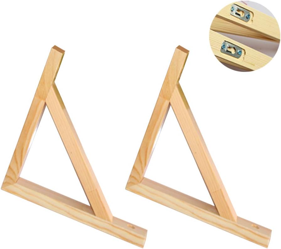Soportes para estante de madera de pino maciza oculta para montaje en pared, soportes flotantes para estanterías, cocina, sala de estar, decoración