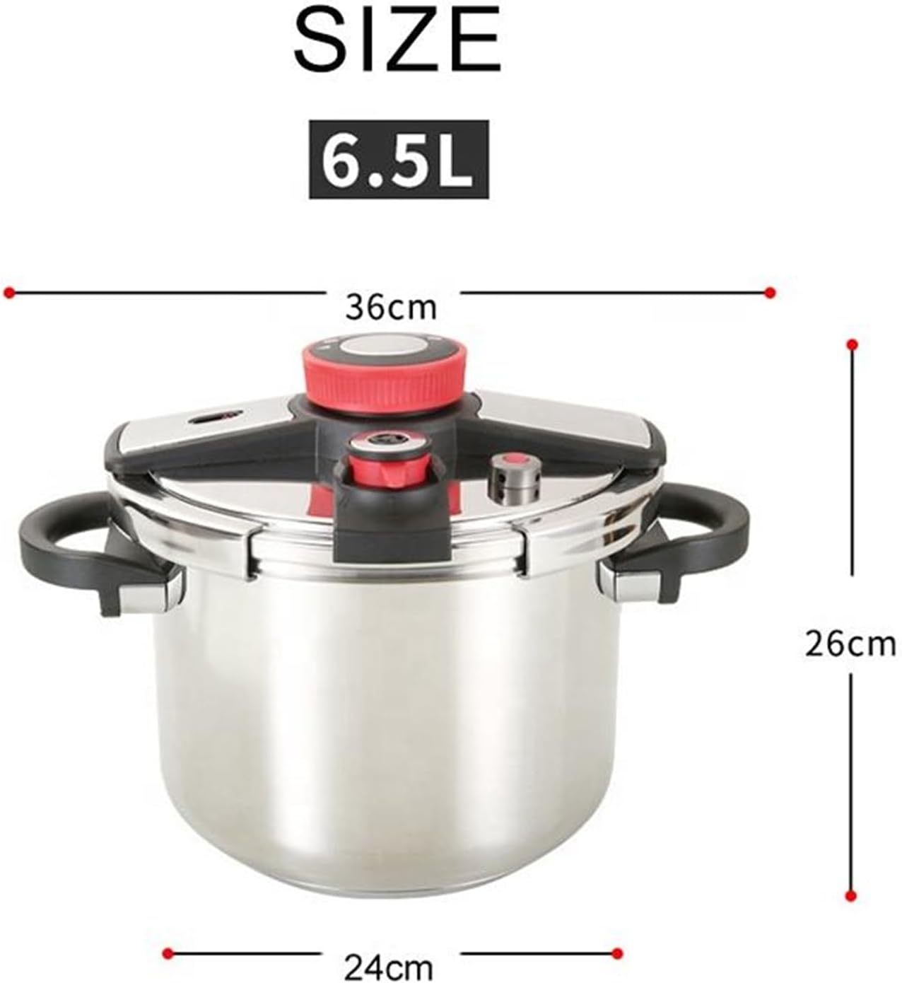 Olla a presión hecha de acero inoxidable, olla a presión con válvula de seguridad, ahorro de energía de hasta un 50%, apta para todas las cocinas,
