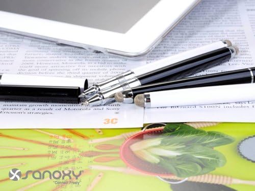 SANOXY Elegant Conductive Microfiber Fabric Touch Stylus+ Ink Pen Combo for HTC iPad-Dual-Purpose Micro-Fiber Fabric Technology Capacitive Stylus