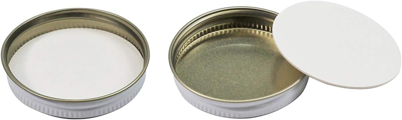Pinnacle Mercantile Tarros de vidrio de 2 oz para especias rectas con tapas de metal blanco, caja de 24 unidades