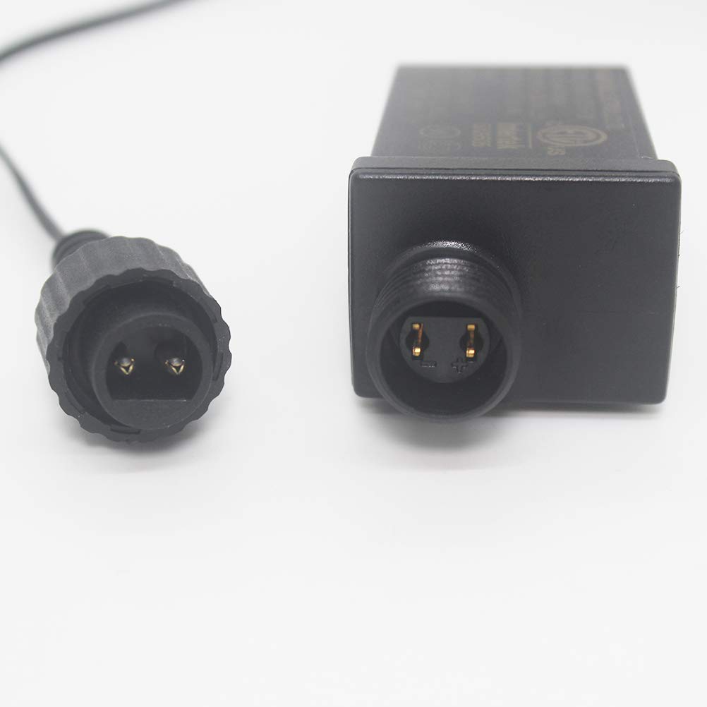 Fuente de alimentación LED de 12 V, paquete de 2 transformadores LED de bajo voltaje clase 2, fuente de alimentación IP44 enchufe de EE. UU.,