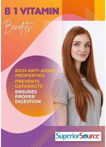 Vitamina B1 (tiamina), 100 mg, tabletas sublinguales de disolución rápida debajo de la lengua, 100 unidades, aumento del metabolismo y producción de
