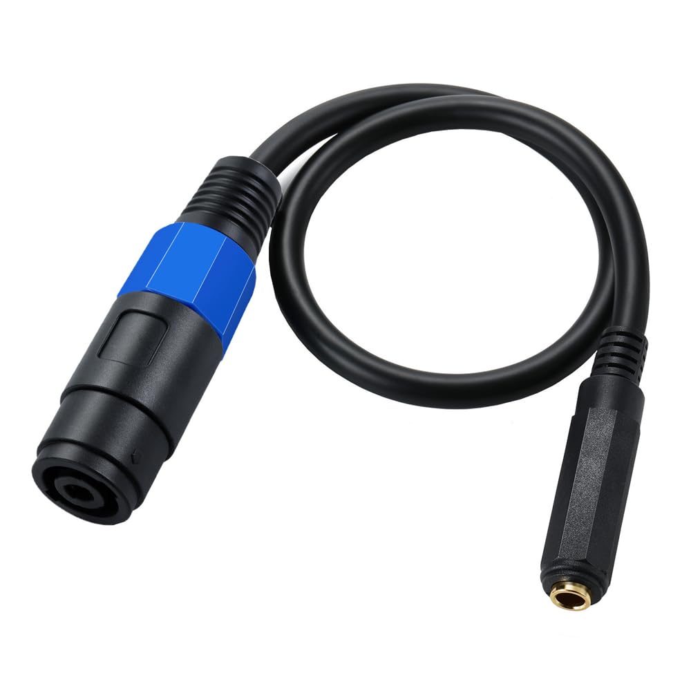 Cable de altavoz Speakon de 1.6 ft, calibre 22 (AWG), Speakon hembra a 14 de pulgada 0.250 in hembra TS mono enchufe adaptador convertidor cable de