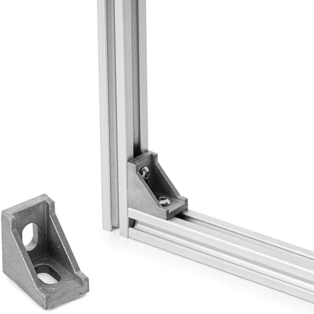 Serie 2020 17 juegos Silve 20S T Ranura de aluminio Juego de conectores de perfil de extrusión de aluminio, 17 piezas de soportes de esquina, con 34