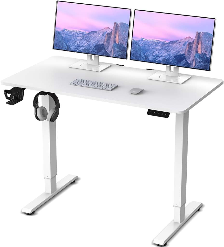 MOTIONGREY – Escritorio de pie ajustable en altura con motor eléctrico, escritorio ergonómico de pie, soporte de escritorio ajustable para