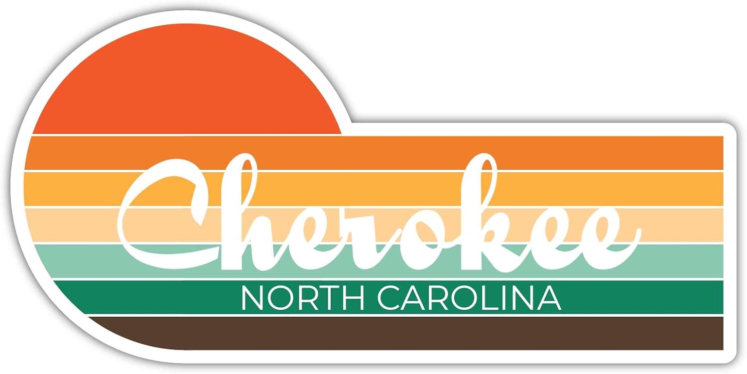 Cherokee North Carolina – Imán para nevera (4 x 2.25 pulgadas), diseño estético retro vintage de los años 70