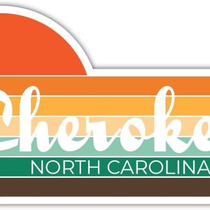 Cherokee North Carolina – Imán para nevera (4 x 2.25 pulgadas), diseño estético retro vintage de los años 70 Cherokee North Carolina – Imán para nevera (4 x 2.25 pulgadas), diseño estético retro vintage de los años 70