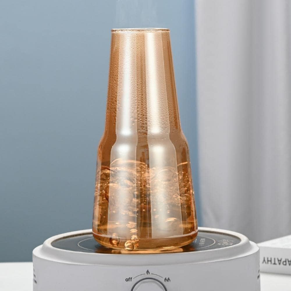 Sizikato Jarra de agua de vidrio de borosilicato ámbar de 26 onzas con vaso de cristal.