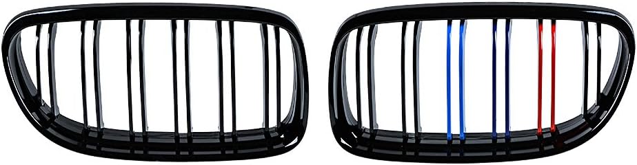 Astra Depot Rejilla de riñón de doble línea de color negro brillante compatible con BMW E90 E91 323i 325i 328i 330i 330i 335i 4DR 2009-2011