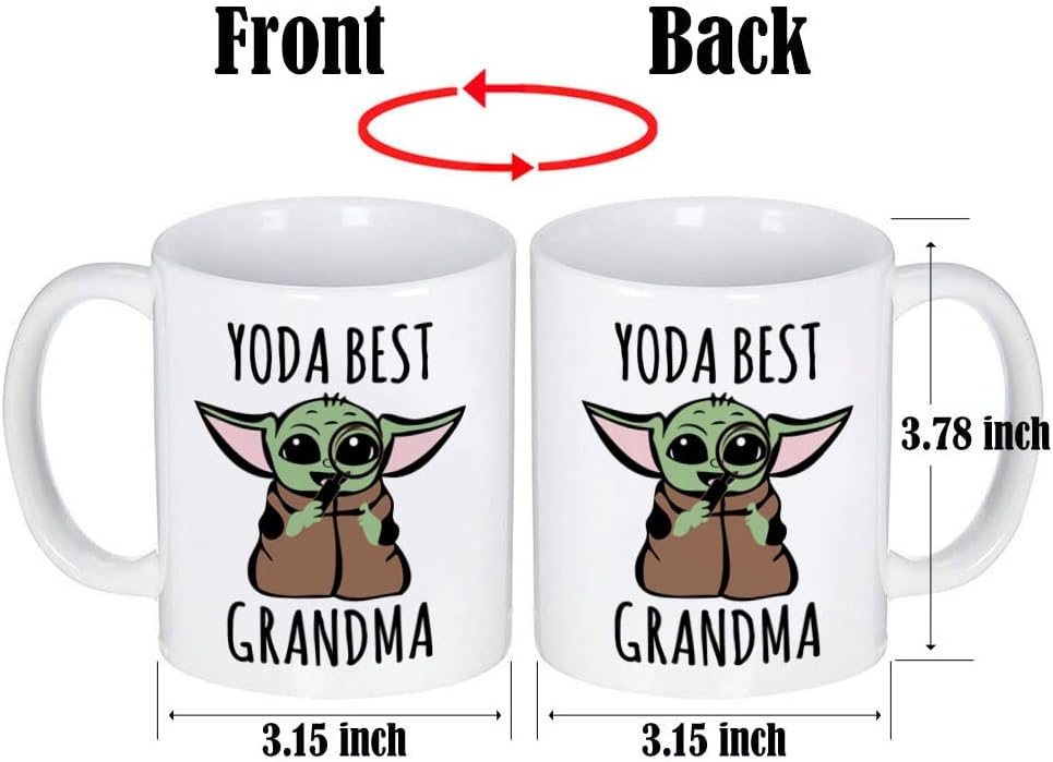 Baby Yoda Regalos para abuela, taza de café de 11 onzas para mujeres, Día de la Madre, cumpleaños, primera vez, regalo de Navidad, idea de regalo de