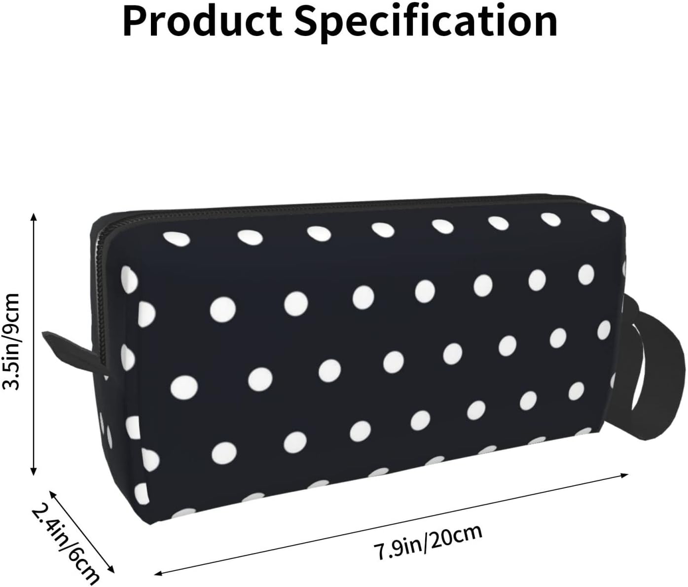 Dot Black Spot Blanco Mujer Maquillaje Cosméticos Bolsa Pequeña Neceser de Viaje Bolsa de Cremallera Bolsa Bolsa Regalos Accesorios Organizador,