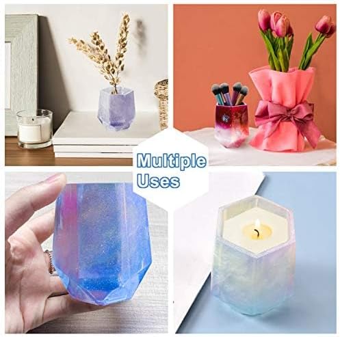 Molde de silicona para macetas, moldes de silicona para cubos y cilindros, organizador de brochas de maquillaje, molde de epoxi, moldes para