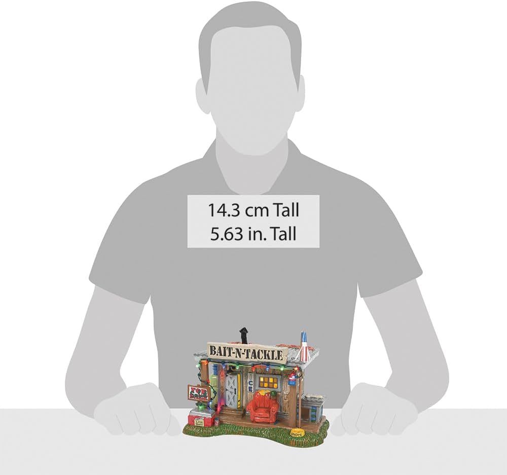 Department 56 Snow Village Xmas Vac Venta de la tienda de cebos Edificio ligero