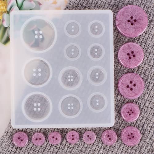 Beyonday 3 moldes de fundición de resina de silicona con forma de botón, molde de epoxi hecho a mano, llavero de joyería, proyectos de manualidades