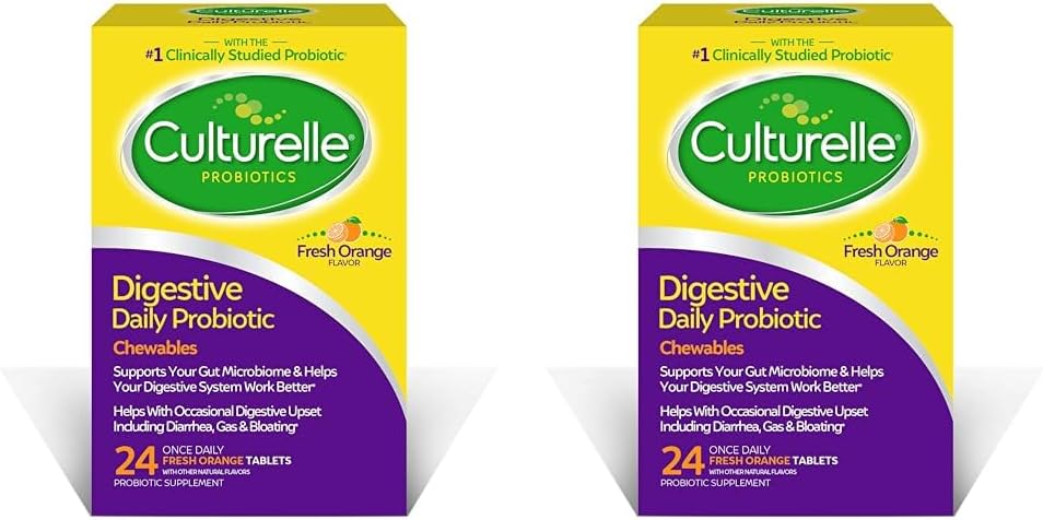 Culturelle Digestive Health Daily Probiotic Chewables, probióticos para hombres y mujeres, cepa probiótica más estudiada clínicamente, 10 mil