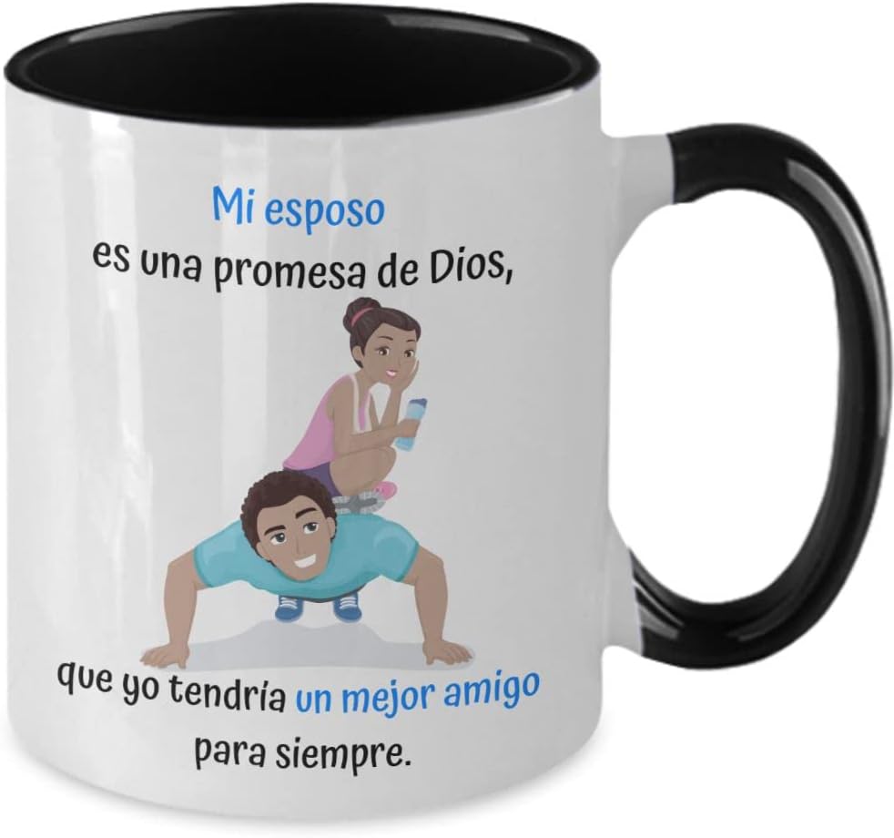 Taza 2 colores con mensaje de amor Taza de café para esposo Mi esposo es una promesa. Taza de dos tonos de 11 onzasRosa