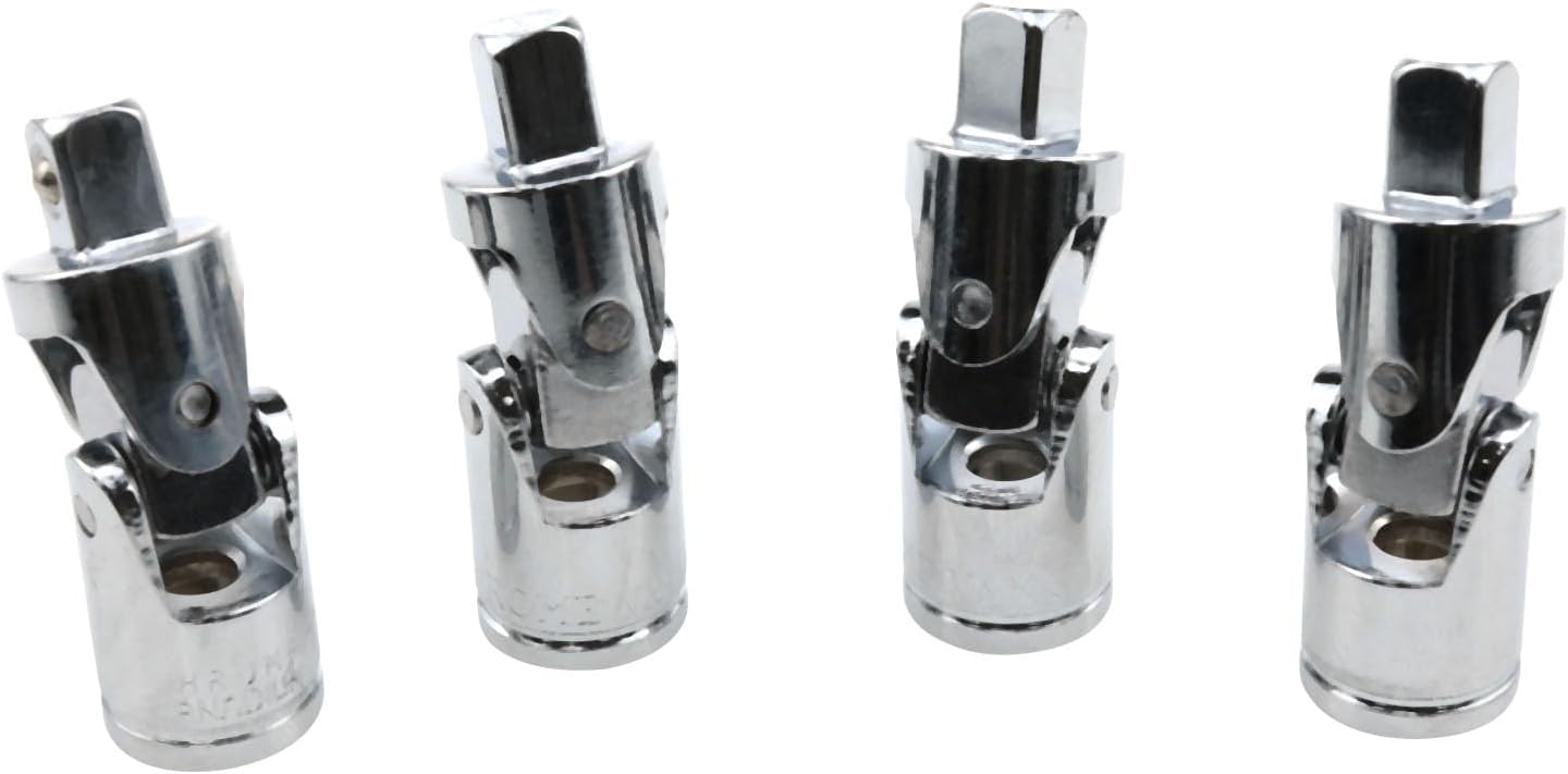 Haidong -Enchufe de junta universal Llave de enchufe de 14 pulgadas Junta universal Silver Drive Spring Loaded Universal Joint Sockets-4PCS